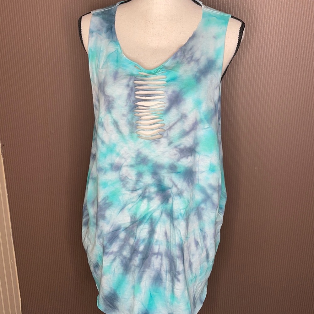 Gildan handmade tie dye shirt size‎ xl black,teal,